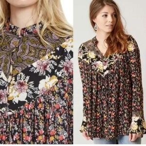 Free People Wildflower Henley Long Sleeve Tunic M